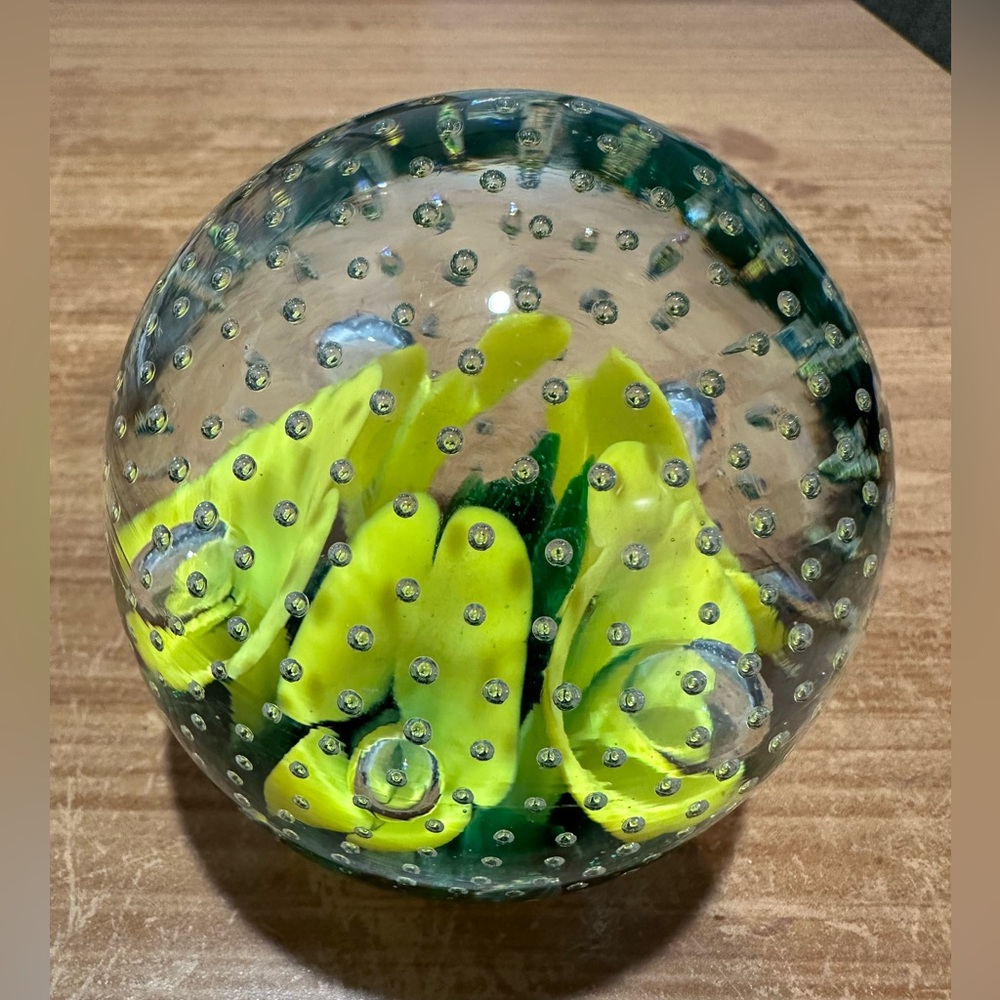 Vintage Joe St Clair Glass Paperweight